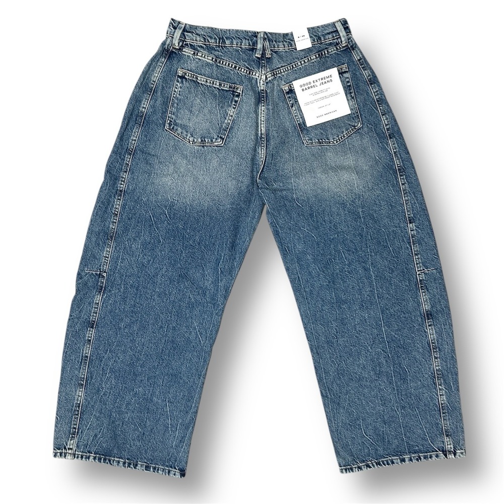 Good American 8/29 Extreme‎ Barrel Jeans Indigo Balloon Wide Leg High Rise 90s - Picture 3 of 12